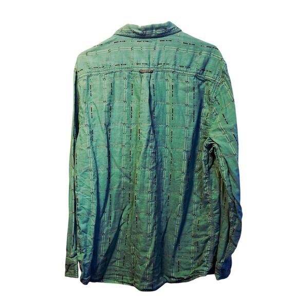 Carbon2Cobalt blue ptint flannel lined button down shirt size large tall - Picture 2 of 4